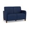 Lesro Siena Lounge Reception 2 Seat Tandem Seating No Center Arm, Walnut, MD Ink Upholstery SN2101 - alternate 1
